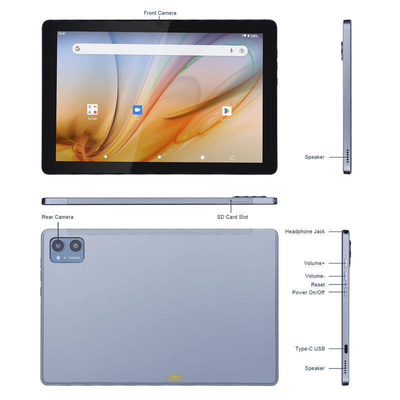 แท็บเล็ตการศึกษา C Idea สําหรับนักเรียน แอนดรอยด์ 12 แท็บเล็ต 10 นิ้ว พร้อม Google Play 64GB ROM 3GB RAM 128GB