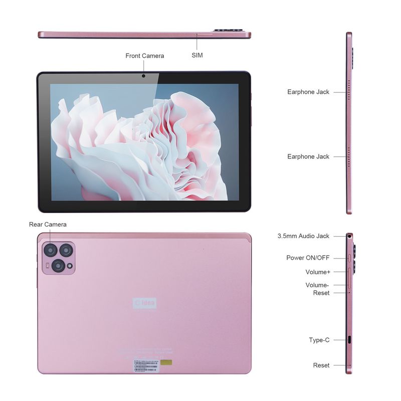 ไอเดีย C แรม 8GB แท็บเล็ต PC ขนาด 10 นิ้ว 256GB ROM TF 256GB ขยายได้ 1280×800 IPS หน้าจอ 10000mAh แบตเตอรี่ CM 8000plus