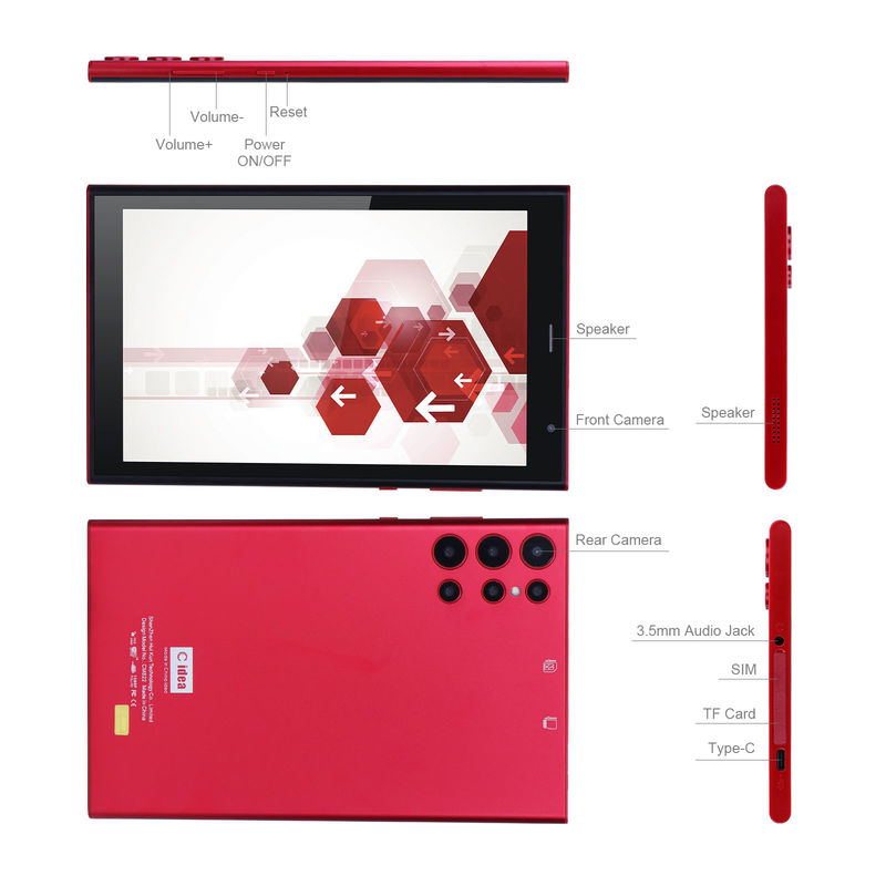 ไอเดีย C WiFi 8 นิ้ว แท็บเล็ต PC With Big 8000mAh Battery Life 512GB Storage Dual 5MP+8MP กล้อง CM822 (สีแดง)