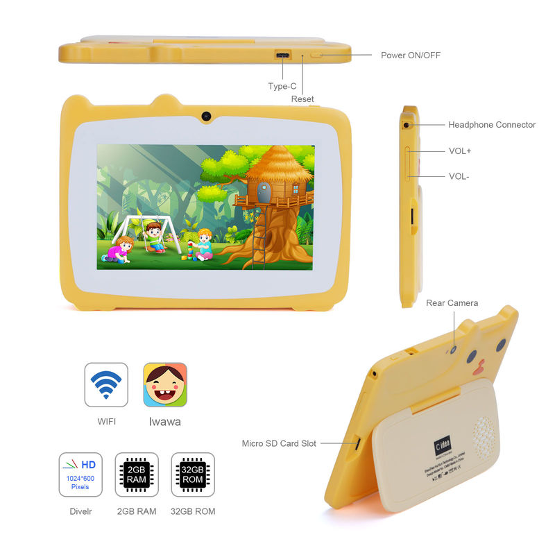 C Idea แท็บเล็ต 7 นิ้ว สําหรับเด็ก พร้อมเคสพิสูจน์ 2GB+32GB Google Play แท็บเล็ต Kidspad CM82