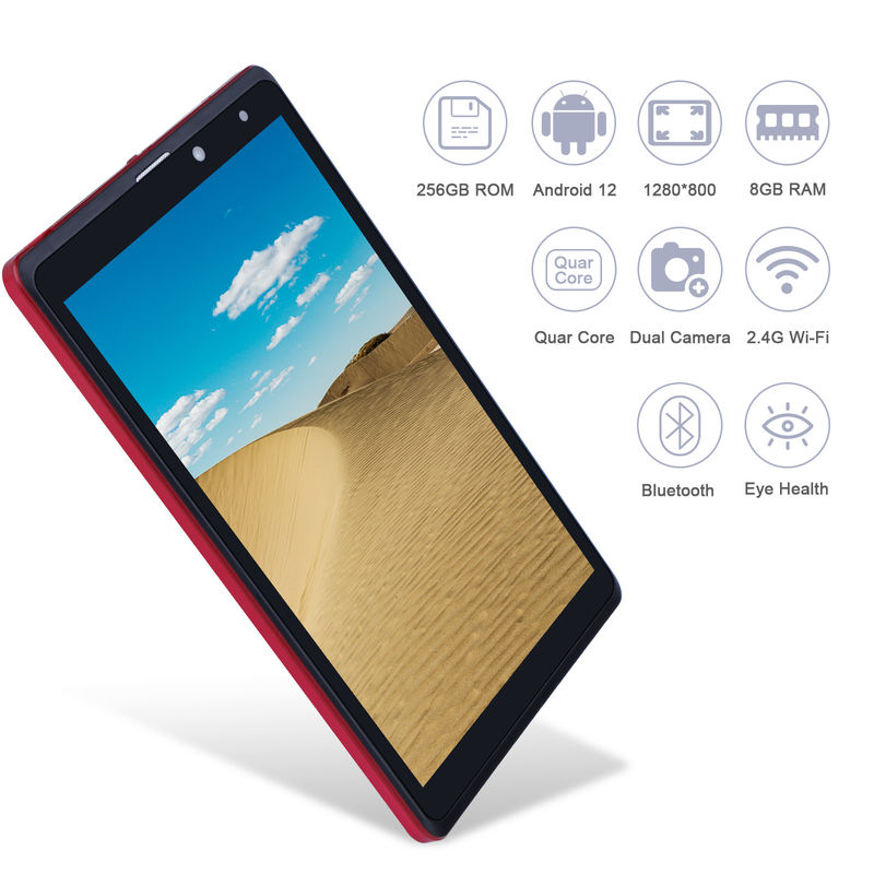 ไอเดีย C แอนดรอยด์ 8 นิ้ว แท็บเล็ต พีซี 256GB ความจุขนาดใหญ่ 5MP + 8MP กล้อง 8000mAh ระยะเวลาการใช้งานแบตเตอรี่ การอ่าน CM835 สีแดง