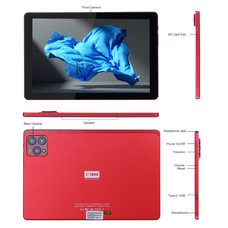 ไอเดีย C 10 นิ้ว แอนดรอยด์ 12 แท็บเล็ต 8GB แรม 256GB โรม รุ่น CM8000PLUS สีแดง