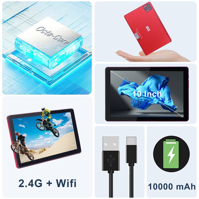 ไอเดีย C 10 นิ้ว แอนดรอยด์ 12 แท็บเล็ต 8GB แรม 256GB โรม รุ่น CM8000PLUS สีแดง