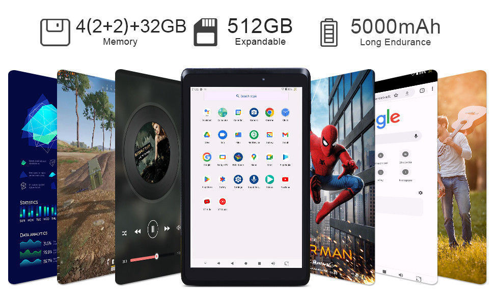 ไอเดียซี Youth 8 Inch Tablet แอนดรอยด์ 13 พร้อมจอไฟฟ้าสีฟ้า, WiFi, 32GB + 64GB, 800*1280 IPS incell CM826