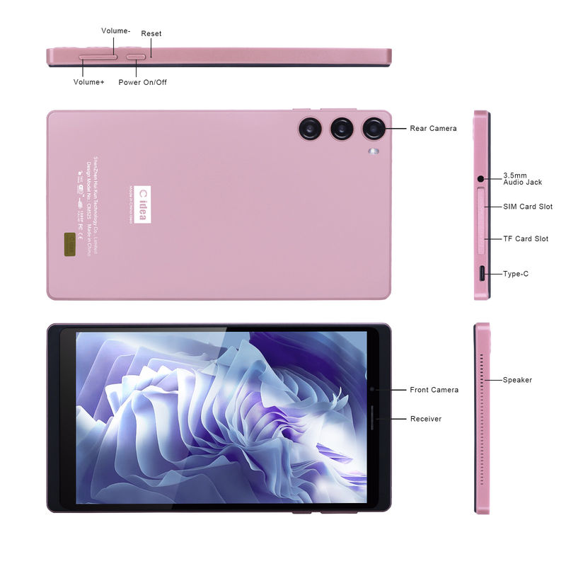 C Idea แอนดรอยด์ 12 แท็บเล็ต 6GB แรม 128GB โรม พร้อมซิม แท็บเล็ต 7 นิ้ว PC สําหรับนักเรียน CM525 สีชมพู