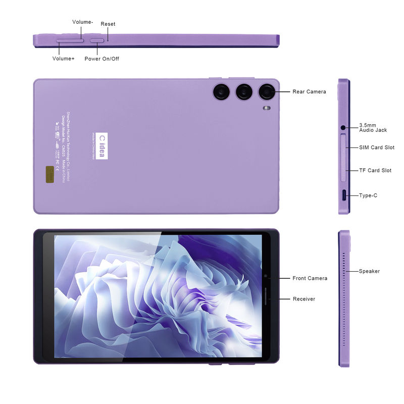 ไอเดีย C 7 นิ้ว 6+128GB แท็บเล็ต Android ขนาด 6000mAh พร้อม SIM สําหรับนักเรียน CM525 สีม่วง