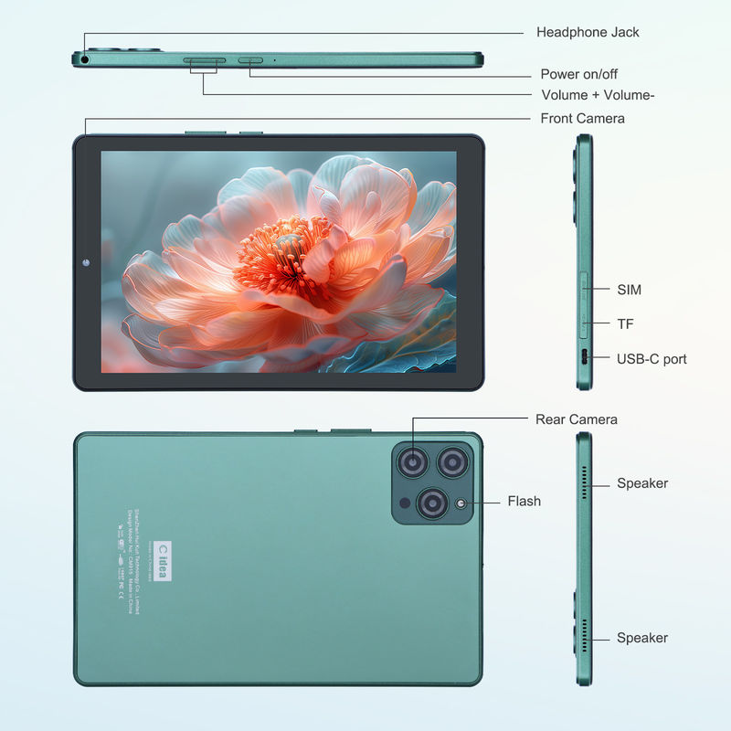 ไอเดีย C แท็บเล็ต Android 12 ขนาด 9 นิ้ว แรม 8GB ROM 512GB 5MP+8MP แท็บเล็ต WIFI กล้องคู่ พร้อม SIM CM915 (สีเขียว)
