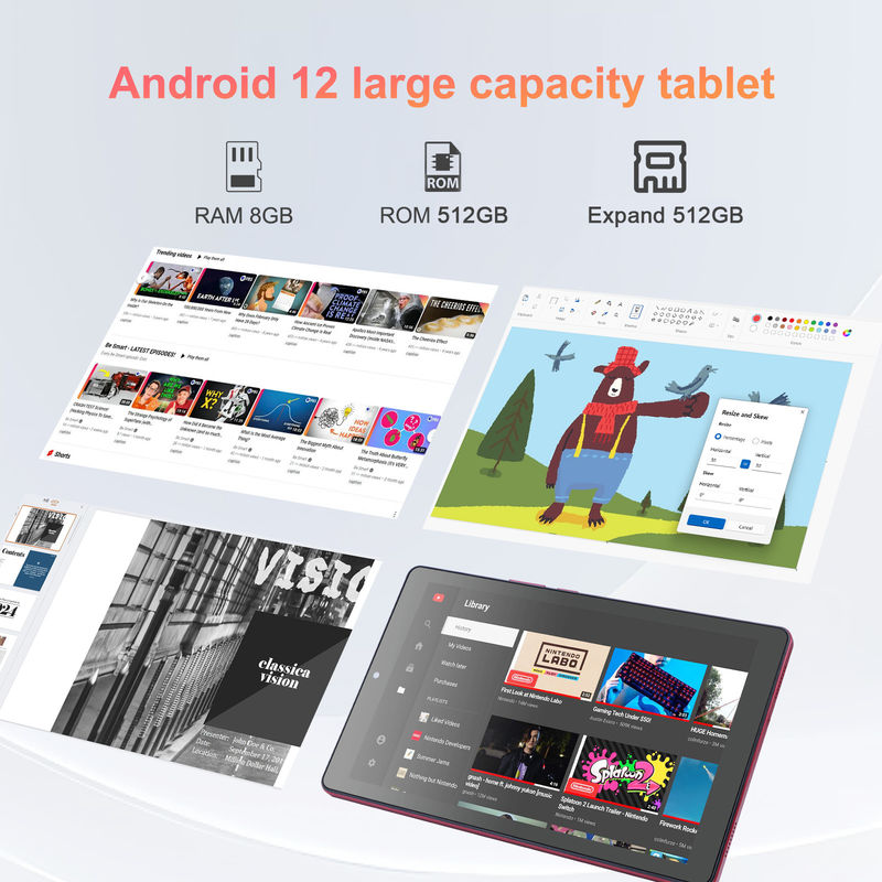 ไอเดีย C แท็บเล็ต 9 นิ้ว แอนดรอยด์ 12 แรม 8GB โรม 512GB โรม 5MP+8MP แท็บเล็ต WIFI กล้องคู่ พร้อม SIM CM915 (สีแดง)