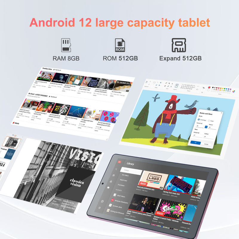 ไอเดีย C แท็บเล็ต 9 นิ้ว แอนดรอยด์ 12 แรม 8GB โรม 512GB โรม 5MP+8MP แท็บเล็ต WIFI กล้องคู่ พร้อม SIM CM915 (สีชมพู)