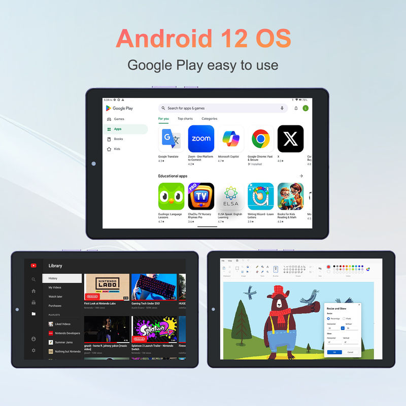 ไอเดีย C แท็บเล็ต 9 นิ้ว แอนดรอยด์ 12 แรม 8GB โรม 512GB โรม 5MP+8MP แท็บเล็ต WIFI กล้องคู่ พร้อมซิม CM915 (สีม่วง)