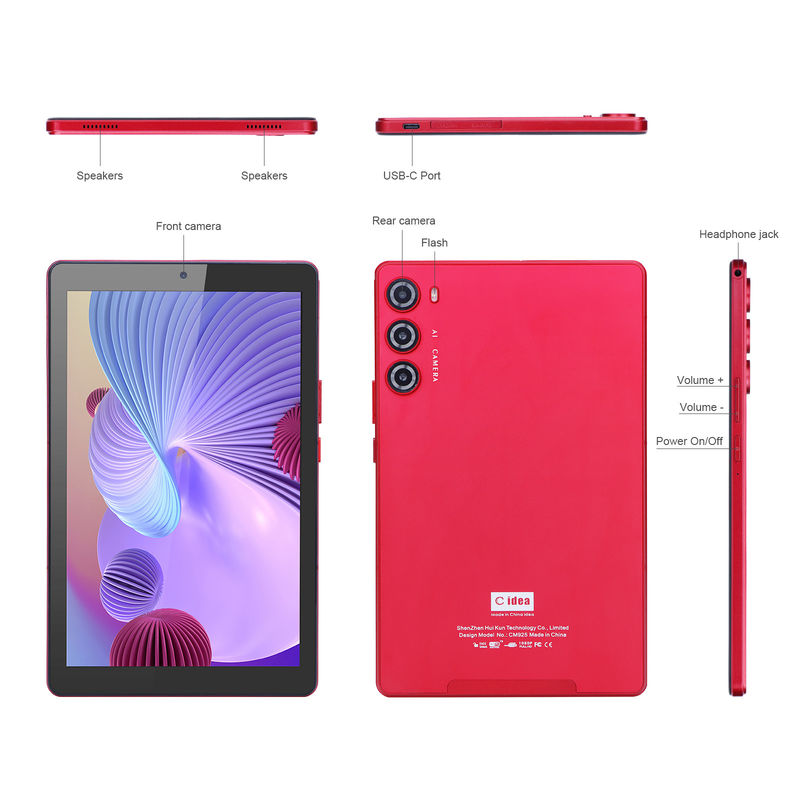 ไอเดีย C 9 นิ้ว แท็บเล็ต PC WIFI 2.4G/5G 800x1280 IPS Screen แอนดรอยด์ แท็บเล็ต โทรศัพท์สนับสนุนการโทรด้วยกล้องคู่ ((แดง)