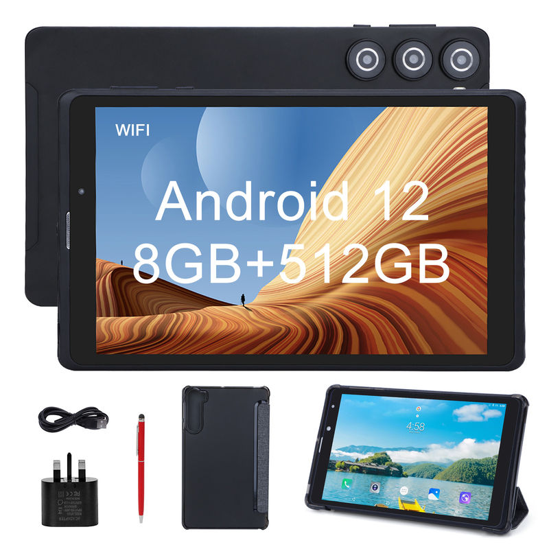 ไอเดีย C 8 นิ้ว แอนดรอยด์ แท็บเล็ต PC ผู้ผลิตด้วย แอนดรอยด์ 12 Quad Core 8GB + 512GB ที่เก็บของ IPS HD Display CM835 ((ดํา)