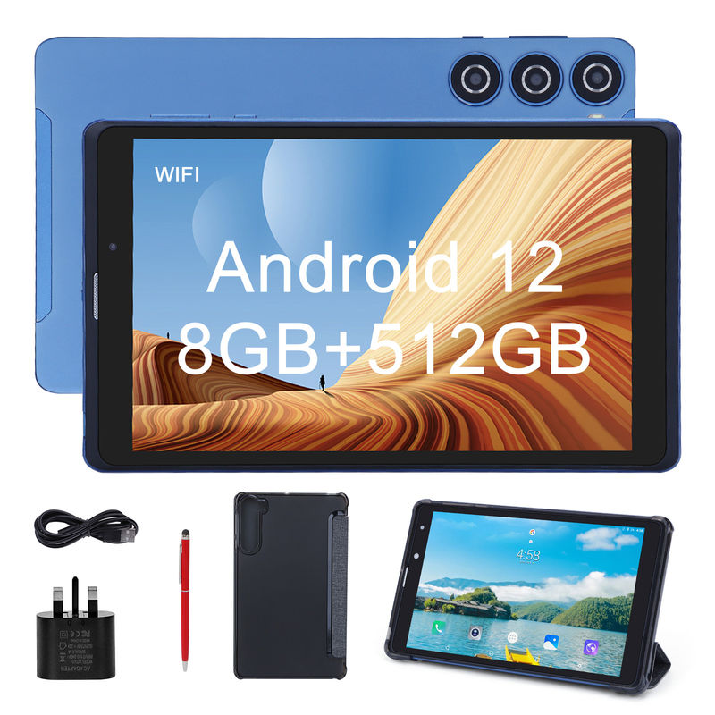 ไอเดีย C 8 นิ้ว แอนดรอยด์ แท็บเล็ต PC ผู้ผลิตด้วย แอนดรอยด์ 12 Quad Core 8GB + 512GB Storage IPS HD Display CM835 ((สีฟ้า)
