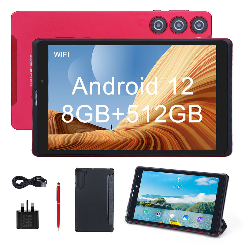 ไอเดีย C 8 นิ้ว แอนดรอยด์ แท็บเล็ต PC ผู้ผลิตด้วย แอนดรอยด์ 12 Quad Core 8GB+512GB Storage IPS HD Display CM835 ((แดง)