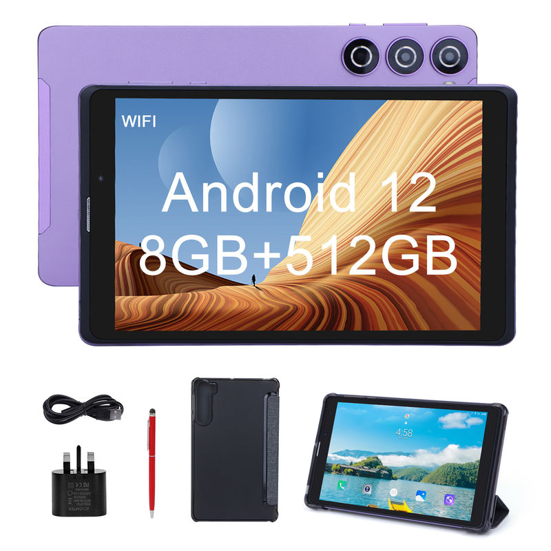 ไอเดีย C 8 นิ้ว แอนดรอยด์ แท็บเล็ต PC ผู้ผลิตด้วย แอนดรอยด์ 12 Quad Core 8GB+512GB Storage IPS HD Display CM835 ((ม่วง)