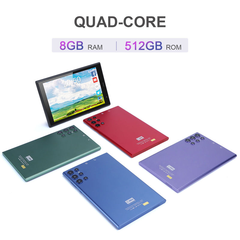 ไอเดีย C 8 นิ้ว แอนดรอยด์ แท็บเล็ต PC 8GB RAM 512GB ROM Quad Core 800*1280 แท็บเล็ต HD พร้อม WIFI/SIM Card CM822 (สีดํา)