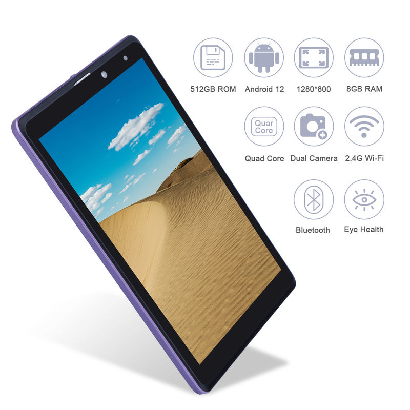 ไอเดีย C 8 นิ้ว แอนดรอยด์ แท็บเล็ต PC ผู้ผลิตด้วย แอนดรอยด์ 12 Quad Core 8GB+512GB Storage IPS HD Display CM835 ((ม่วง)