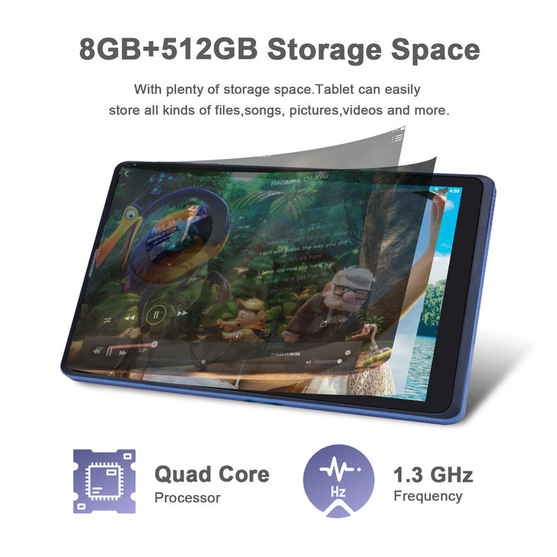 ไอเดีย C 8 นิ้ว แอนดรอยด์ แท็บเล็ต PC ผู้ผลิตด้วย แอนดรอยด์ 12 Quad Core 8GB + 512GB Storage IPS HD Display CM835 ((สีฟ้า)