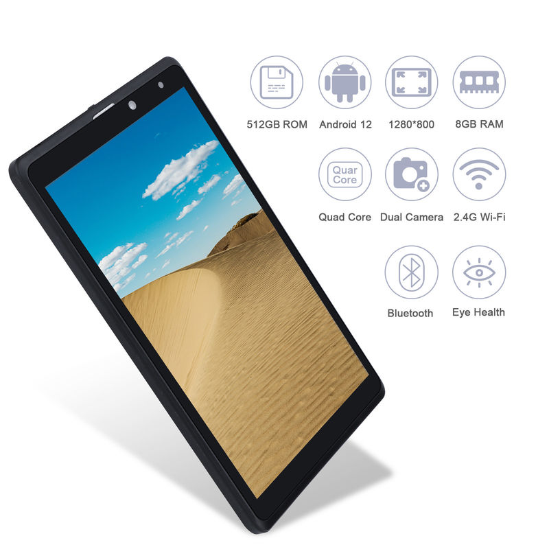 ไอเดีย C 8 นิ้ว แอนดรอยด์ แท็บเล็ต PC ผู้ผลิตด้วย แอนดรอยด์ 12 Quad Core 8GB + 512GB ที่เก็บของ IPS HD Display CM835 ((ดํา)