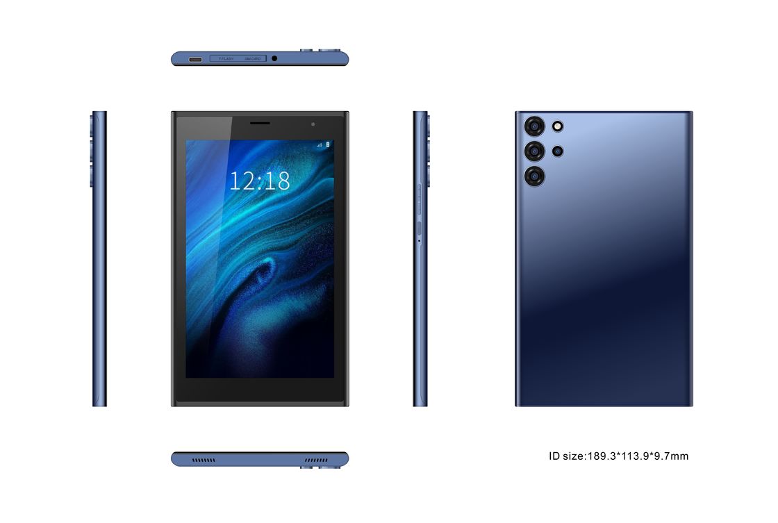C idea สมาร์ทแท็บเล็ต PC 7 พร้อมเคส 6GB+128GB ขยายได้ 512GB Storage Dual 5MP+8MP Camera CM522 (สีฟ้า)