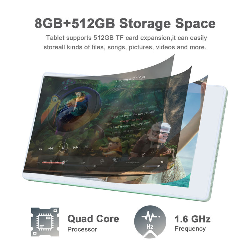 ไอเดีย C แท็บเล็ตสมาร์ท Android ขนาด 7 นิ้ว 8+512GB แท็บเล็ต WiFi Quad Core HD Touch Screen CM513 ((สีเขียว)