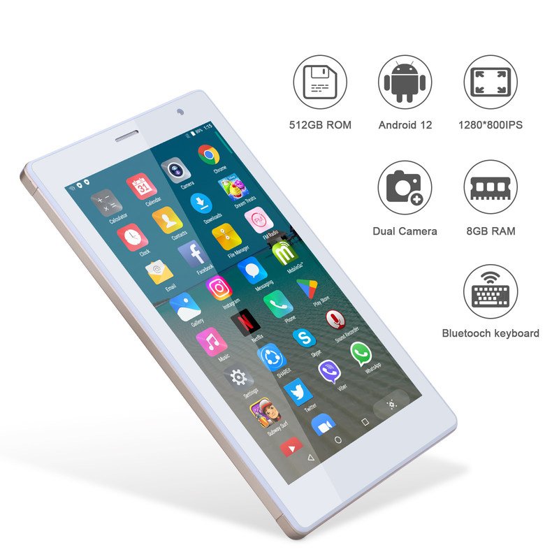 ไอเดีย C แท็บเล็ตสมาร์ท Android ขนาด 7 นิ้ว 8+512GB แท็บเล็ต WiFi Quad Core HD Touch Screen CM513 ((ทอง)