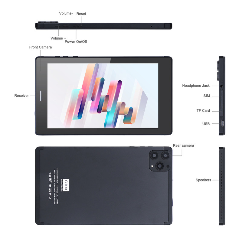 ไอเดีย C แท็บเล็ตสมาร์ท Android ขนาด 7 นิ้ว ขนาด 8+512GB แท็บเล็ต WiFi Quad Core ขนาด HD หน้าจอสัมผัส CM513 ((ดํา)