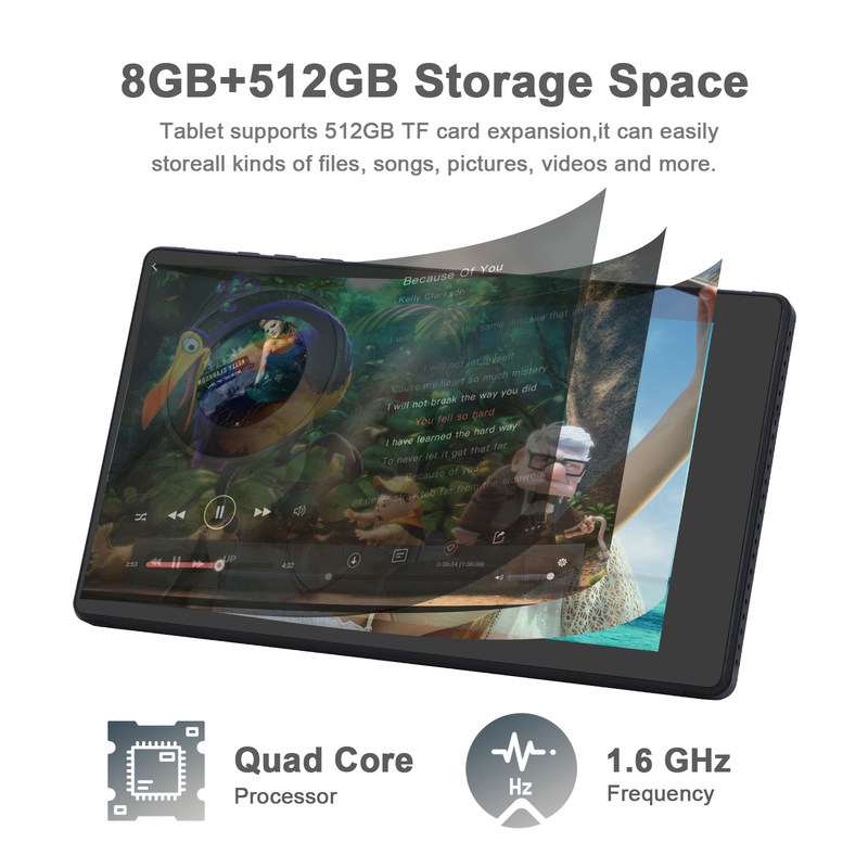 ไอเดีย C แท็บเล็ตสมาร์ท Android ขนาด 7 นิ้ว ขนาด 8+512GB แท็บเล็ต WiFi Quad Core ขนาด HD หน้าจอสัมผัส CM513 ((ดํา)