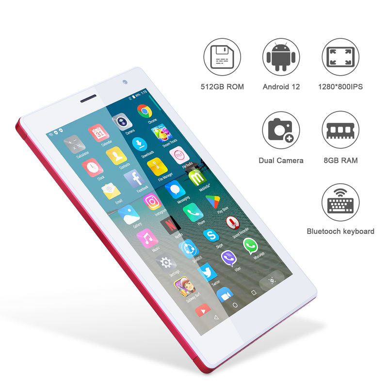 ไอเดีย C แท็บเล็ตสมาร์ท Android ขนาด 7 นิ้ว 8+512GB แท็บเล็ต Quad Core WiFi HD Touch Screen CM513 ((แดง)