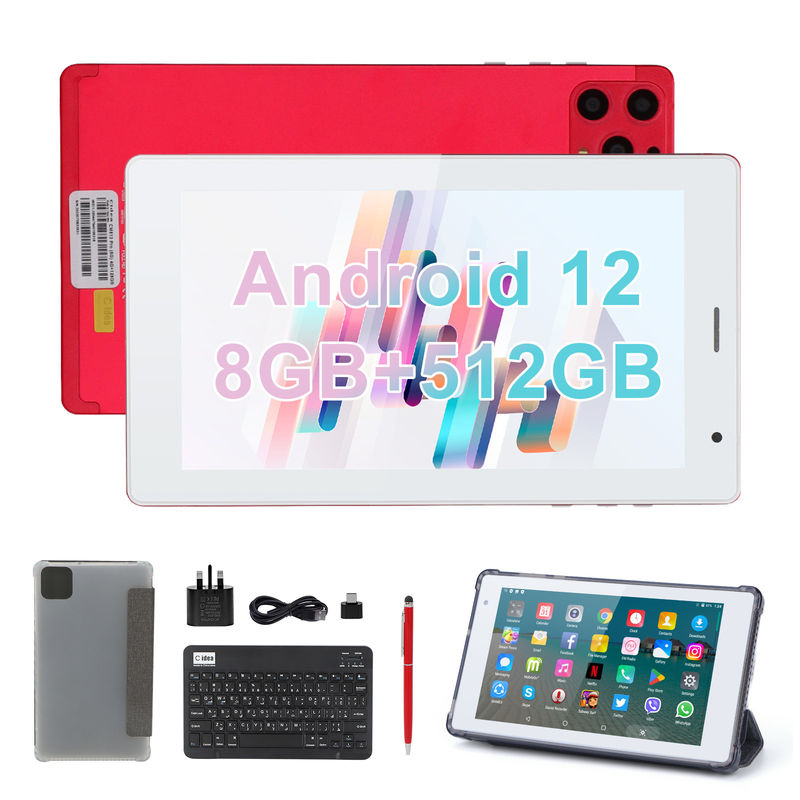 ไอเดีย C แท็บเล็ตสมาร์ท Android ขนาด 7 นิ้ว 8+512GB แท็บเล็ต Quad Core WiFi HD Touch Screen CM513 ((แดง)