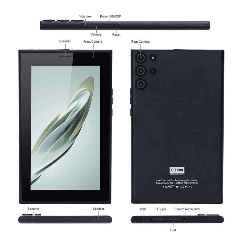 ไอเดีย C โทรท็อบเล็ตหน้าจอขนาด 7 นิ้ว พกพา พร้อมหน้าจอไฟฟ้าสีน้ําเงิน WiFi 32GB+32GB ขยายกล้องคู่ สําหรับของขวัญ CM522 สีดํา
