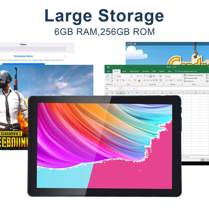 ไอเดียซี 256ROM 10 Inch Tablet PC คล้องคู่ 5MP + 8MP Quad Core กับคีย์บอร์ด Case CM7000 สีฟ้า