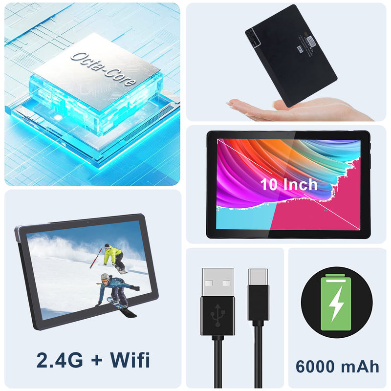 C idea 800x1280 IPS 10 Inch Tablet PC With Case 256GB ROM Quad Core Dual 5MP+8MP กล้อง HD IPS จอ CM7000 สีดํา