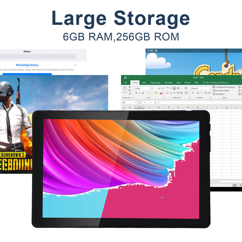 C idea 800x1280 IPS 10 Inch Tablet PC With Case 256GB ROM Quad Core Dual 5MP+8MP กล้อง HD IPS จอ CM7000 สีดํา
