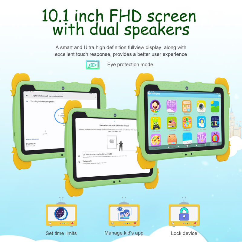ไอเดีย C 10.1 นิ้ว เด็ก แท็บเล็ตคอมพิวเตอร์ ด้วยกรอบป้องกันตา ips HD Screen Pre-Install IWAWA P1150