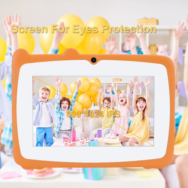 ไอเดีย C แท็บเล็ต 7 นิ้ว Kidspad พร้อม 4GB RAM + 64GB ROM HD IPS ความปลอดภัยป้องกันตาสําหรับเด็ก CM80 ส้ม