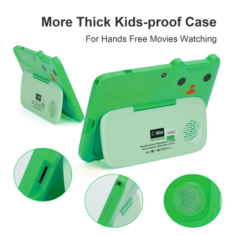 ไอเดียซี เขียว 7' 'HD จอ Android 9 ท็อปเล็ตเด็กเล็ก ด้วยกรอบกันกระแทก แบตเตอรี่ 5000mAh CM80 เขียว