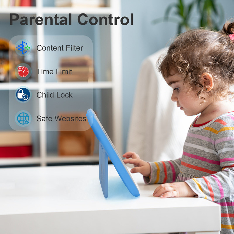 ไอเดีย C การศึกษาแท็บเล็ต Kidspad 7 นิ้ว พร้อมกระเป๋าเด็ก 4GB + 64GB Quad Core 600 X 1024 IPS CM80 สีน้ําเงิน