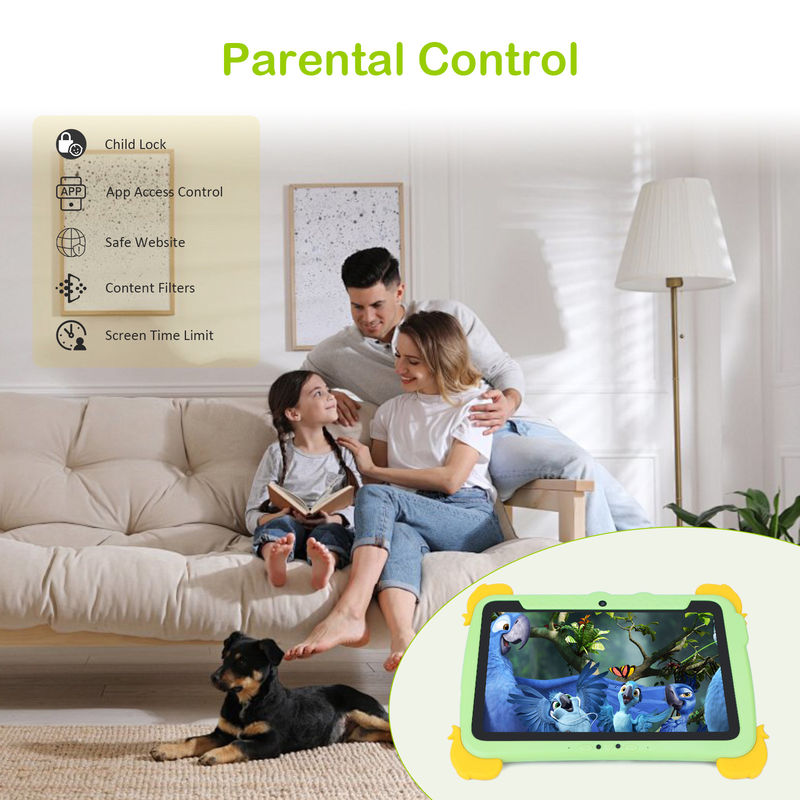 ไอเดีย C 10.1 นิ้ว เด็ก แท็บเล็ตคอมพิวเตอร์ด้วยกรอบป้องกันตา IPS HD Screen สําหรับการศึกษา การเรียนรู้ P1100