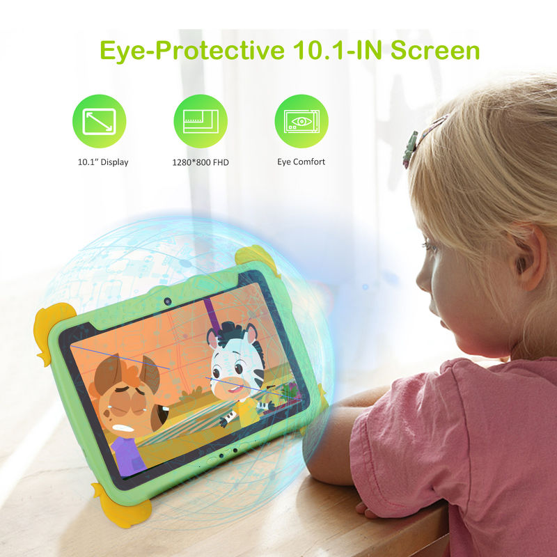 ไอเดีย C 10.1 นิ้ว เด็ก แท็บเล็ตคอมพิวเตอร์ด้วยกรอบป้องกันตา IPS HD Screen สําหรับการศึกษา การเรียนรู้ P1100