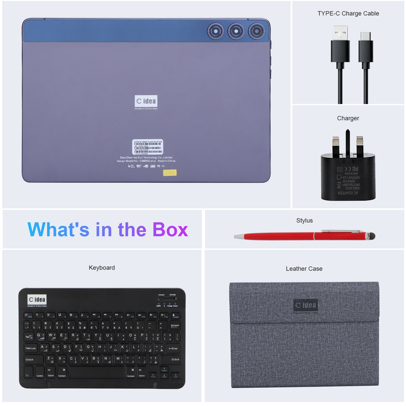 ไอเดียซี ซิม รองรับ 8GB แรม 512GB 10 นิ้ว แท็บเล็ต PC พร้อมคีย์บอร์ดสําหรับนักเรียน CM8500