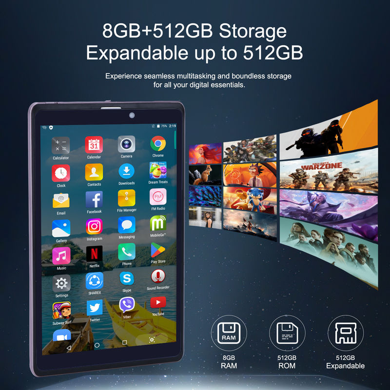 ไอเดีย C แอนดรอยด์ 12 แท็บเล็ต 8 นิ้ว แบตเตอรี่ 8000mAh กล้อง 5+8MP แรม 8GB ROM 512GB สําหรับการศึกษา การเรียนรู้ CM818-ชมพู