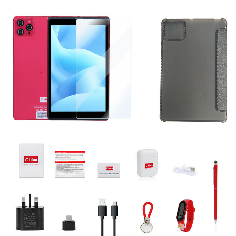 ไอเดีย C แอนดรอยด์ 12 แท็บเล็ต 8GB แรม 512GB โรม 8000mAh แบตเตอรี่ 5+8MP กล้องสําหรับนักเรียนพร้อมการสนับสนุน SIM CM818-แดง