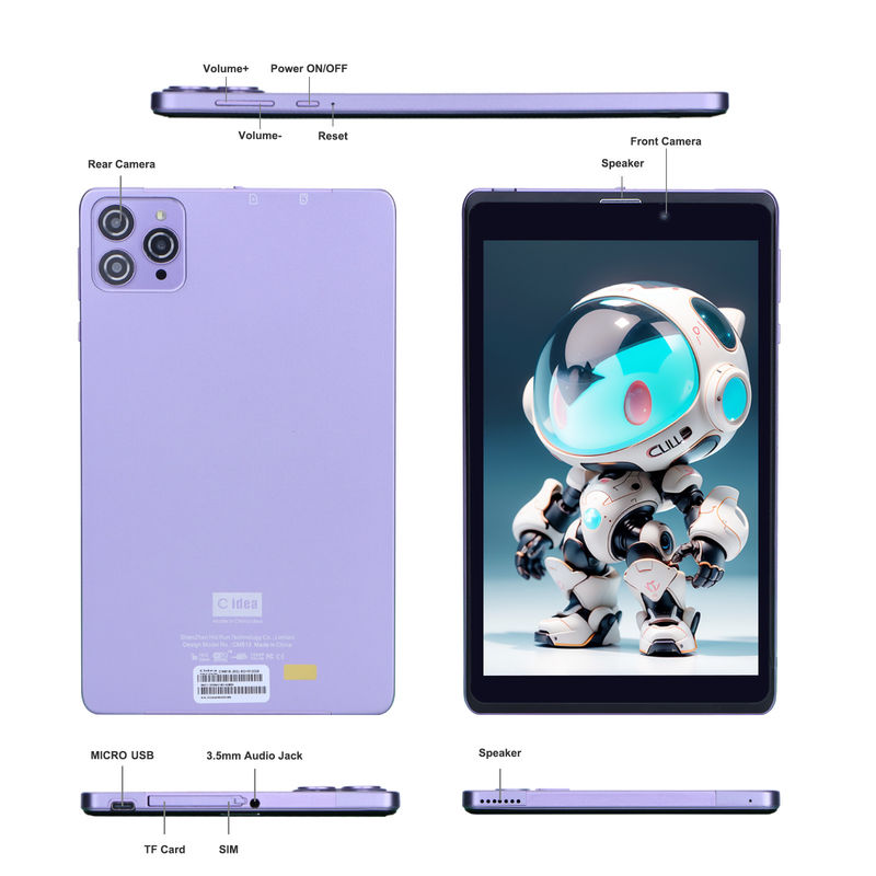 C Idea Portable 8 ใน Android Tablet PC 8GB RAM 512 GB แอนดรอยด์ 12 แท็บเล็ต IPS HD จอ Quad Core CM818-Purple
