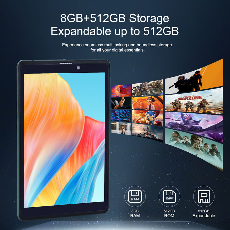 ไอเดีย C พกพา 8 นิ้ว แอนดรอยด์ แท็บเล็ต PC ด้วย แอนดรอยด์ 12 Quad Core CPU 8GB RAM 512GB Storage IPS HD Display CM818-Green