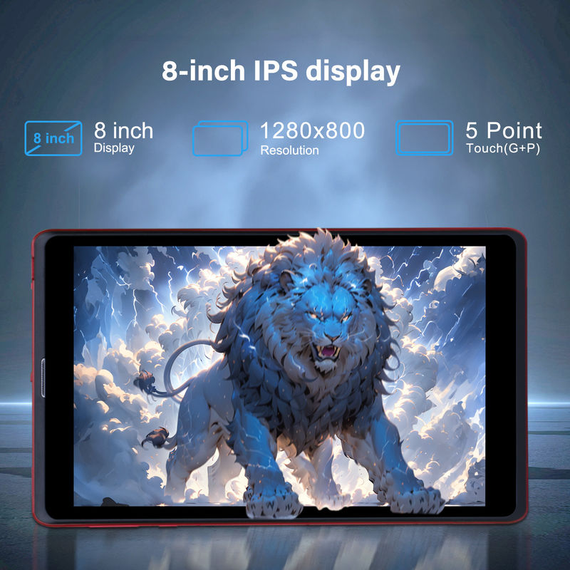 ไอเดีย C 8 นิ้ว แอนดรอยด์ 12 แท็บเล็ต 8GB แรม 512GB โรม 8000mAh แบตเตอรี่ 5+8MP กล้องสําหรับวัยรุ่นพร้อมการสนับสนุน SIM CM818-แดง