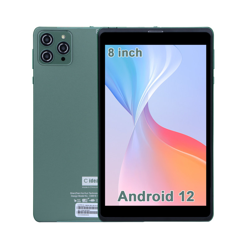 ไอเดีย C 8 นิ้ว แอนดรอยด์ แท็บเล็ตพีซี ด้วย แอนดรอยด์ 12 OS Quad Core CPU 8GB RAM 512GB Storage IPS HD Display CM818-Green