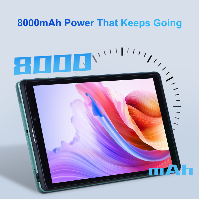 ไอเดีย C 8 นิ้ว แอนดรอยด์ แท็บเล็ตพีซี ด้วย แอนดรอยด์ 12 OS Quad Core CPU 8GB RAM 512GB Storage IPS HD Display CM818-Green