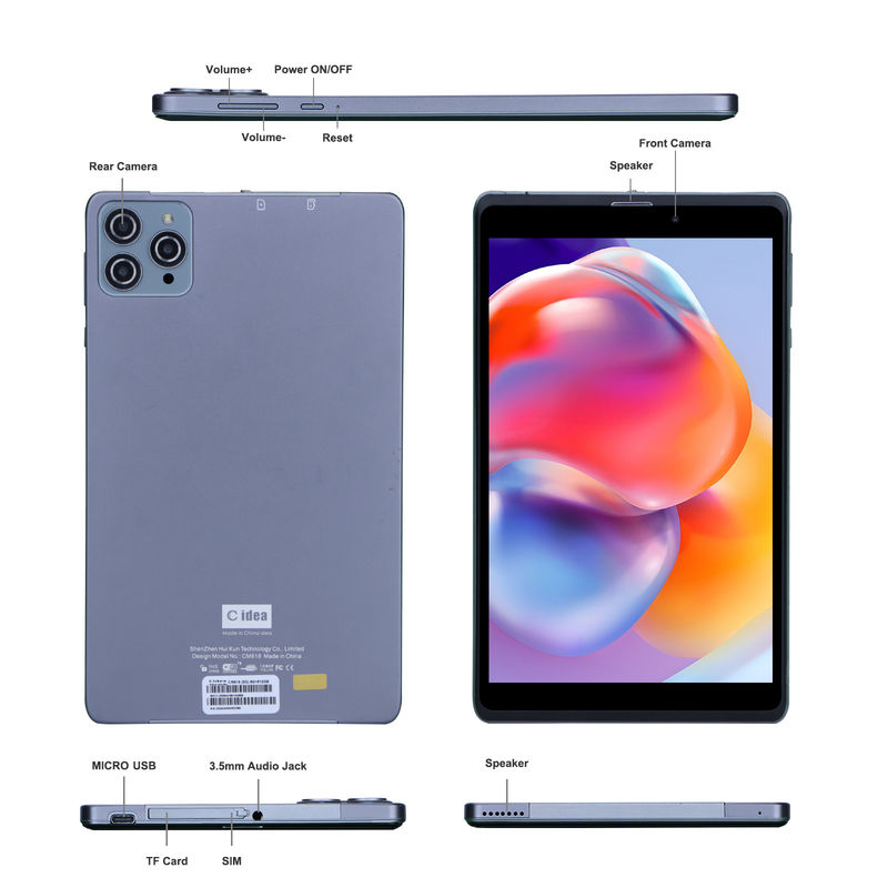 ไอเดีย C แอนดรอยด์ แท็บเล็ต พีซี กล้องคู่ 8 นิ้ว 1280x800 IPS HD Display แอนดรอยด์ 12 แท็บเล็ตสําหรับนักเรียน CM818-Grey