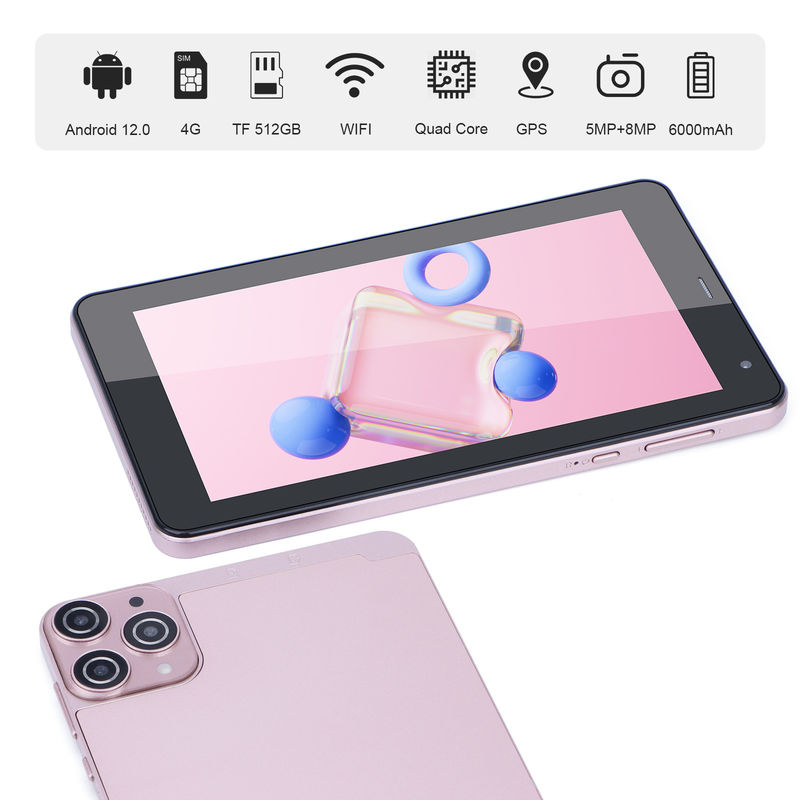 ไอเดียซี แอนดรอยด์ สมาร์ทแท็บเล็ต 7 นิ้ว 6+128GB ทับเล็ต WiFi Quad Core HD Touch Screen สําหรับวัยรุ่น CM515 ((Pink)